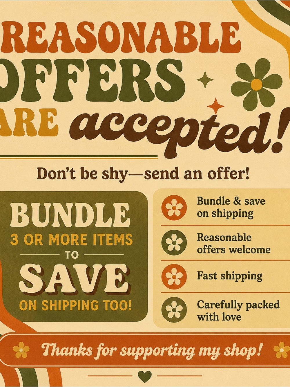 Reasonable Offers Accepted SAVE shipping by Bundling your Likes
